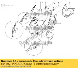 Here you can order the right lower shield metallic retina from Piaggio Group, with part number 664307: