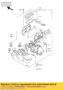 Kawasaki 110111219 filtr powietrza w obudowie, prawy - Dół