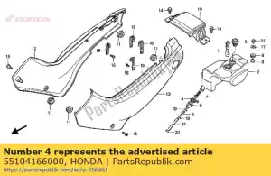 Honda 55104166000 clip, tubo de aceite - Lado inferior
