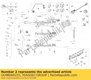 aprilia GU98680225 hex socket screw m5x25 - Bottom side