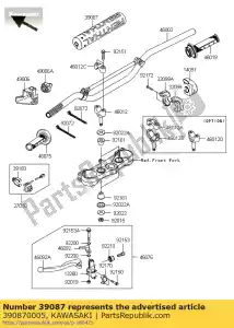 kawasaki 390870005 alça de almofada kx450eaf - Lado inferior