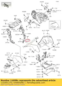 kawasaki 110561370 support, pare-chaleur, rh zx1400fc - La partie au fond