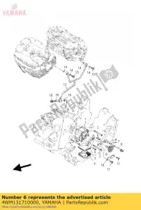 yamaha 4WM131710000 tubo, entrega 2 - Lado inferior