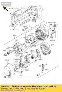 Kawasaki 130911327 supporto, copertura - Il fondo