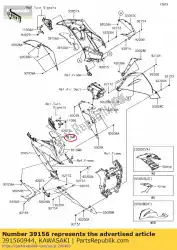 Aquí puede pedir almohadilla, t10, carenado lh zx636edf de Kawasaki , con el número de pieza 391560944: