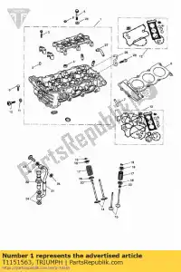 triumph T1151563 cyl head, 3 cyl, assembly - Bottom side