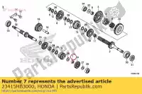 23415HB3000, Honda, bus, 15mm honda  cbr trx 125 250 350 2000 2001 2002 2003 2004 2005 2006 2007 2008 2009 2010 2011 2012 2013 2017 2018 2019 2020, Nieuw