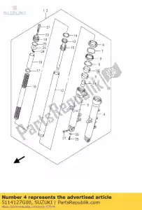 Suzuki 5114127G00 tubo externo, lh - Lado inferior