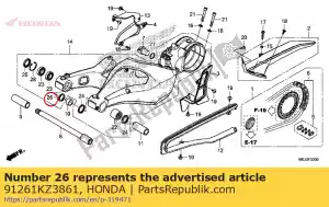 honda 91261KZ3861 dust seal, 27x34x4 - Bottom side