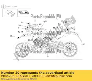 Piaggio Group B044296 left rear duct decal - Bottom side