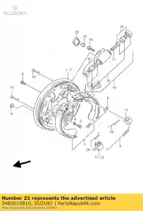 suzuki 5485019B10 conjunto de suporte, freio - Lado inferior