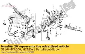 Honda 53166MCA000 grip, l. omgaan met - Onderkant