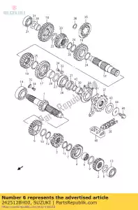 Suzuki 2425128H00 gear,5th drive - Bottom side