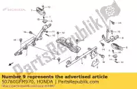 50760GFM970, Honda, brkt comp, l p.ste honda nhx110wh 110 , Nieuw