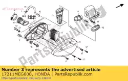 Aqui você pode pedir o colar, montagem do filtro de ar em Honda , com o número da peça 17211MEG000: