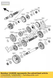 Kawasaki 132620006 gear,input 5th,37t - Bottom side