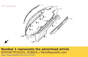 Honda 83450KTFH20ZA conjunto de guarnición, r. cuerpo (wl) - Lado inferior