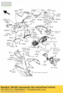 kawasaki 391560155 pad, carenatura interna, rh, upp zx140 - Il fondo