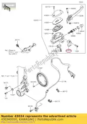 Aqui você pode pedir o freio de suporte, cilindro mestre em Kawasaki , com o número da peça 430340050: