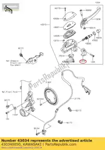 Kawasaki 430340050 freio de suporte, cilindro mestre - Lado inferior