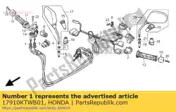 Ici, vous pouvez commander le câble comp. A, accélérateur auprès de Honda , avec le numéro de pièce 17910KTWB01: