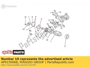 aprilia AP9150068 shift cam plate - Bottom side