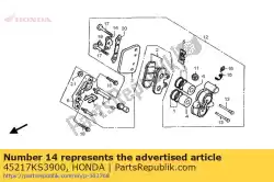 Ici, vous pouvez commander le plaque, goupille de suspension auprès de Honda , avec le numéro de pièce 45217KS3900: