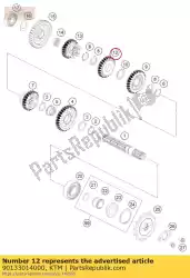 Aqui você pode pedir o contra-roda 4. Engrenagem em KTM , com o número da peça 90133014000: