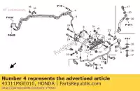 43311MGE010, Honda, pipe comp. a, rr. freno honda vfr 1200 2010 2011 2012 2013, Nuovo