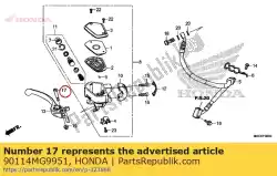 bout, hendel van Honda, met onderdeel nummer 90114MG9951, bestel je hier online: