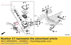 honda 90114MG9951 bout, hendel - Onderkant