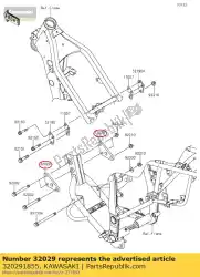 Here you can order the bracket-engine,fr klx250-d1 from Kawasaki, with part number 320291855: