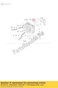 aprilia 872272 la soupape d'échappement - La partie au fond