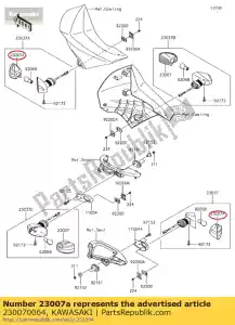 Kawasaki 230070064 lens-comp,signal lamp,rr - Bottom side