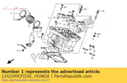 Aqui você pode pedir o head assy., rr. Cilindro em Honda , com o número da peça 12020MCFD30: