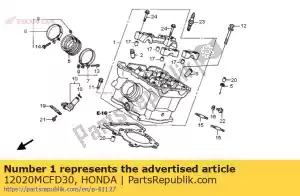 honda 12020MCFD30 tête assy., rr. cylindre - La partie au fond