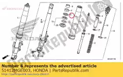 Aqui você pode pedir o anel, volta em Honda , com o número da peça 51412MGE003: