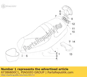 Piaggio Group 67386800C1 zadel compleet met sensor - Onderkant