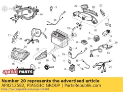 Aprilia AP8212582, Kierunkowskaz lewy r. soczewka, OEM: Aprilia AP8212582