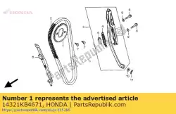 Aqui você pode pedir o roda dentada, came (38t) em Honda , com o número da peça 14321KB4671: