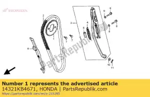 honda 14321KB4671 roda dentada, came (38t) - Lado inferior