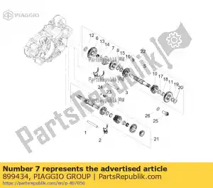 Piaggio Group 899434 engranaje de quinta velocidad - Lado inferior