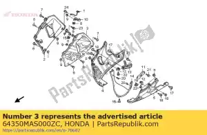 Honda 64350MAS000ZC conjunto de capucha, l. medio (wl) - Lado inferior