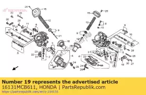 honda 16131MCB611 aiguille comp., jet - La partie au fond