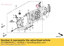 Aquí puede pedir primavera, almohadilla de Honda , con el número de pieza 45108KPH951: