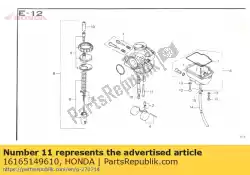mondstuk stok van Honda, met onderdeel nummer 16165149610, bestel je hier online: