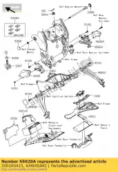 Here you can order the guard,front step stay,rh from Kawasaki, with part number 550200415: