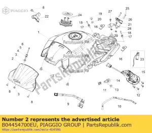 Piaggio Group B04454700EU couverture serbatoio - La partie au fond