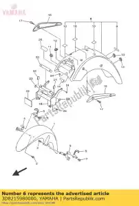 yamaha 3D8215980000 soporte, alambre 2 - Lado inferior