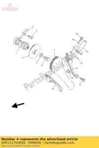 yamaha 5AP121760000 rueda de espigas - Lado inferior